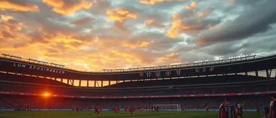 Míchel, the Dutch head coach, standing on the sideline of a European stadium, gesturing passionately toward a group of 23...