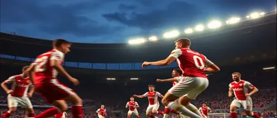 Abdalla, mid-30s, athletic build, dark hair, intense expression, sprinting with the ball toward the goal, wearing a plain...